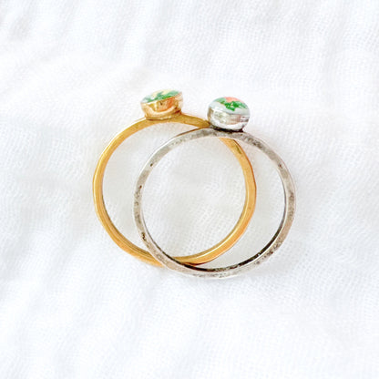 Hand-painted Botanical Lemon Ring | Gold