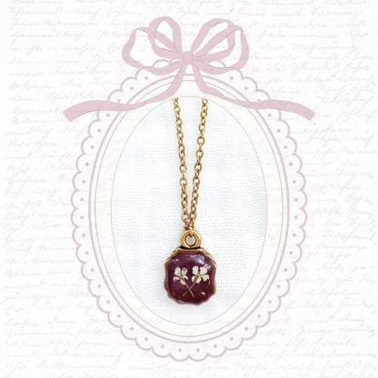 Catherine Mini Frame Pressed Flower Necklace | Gold