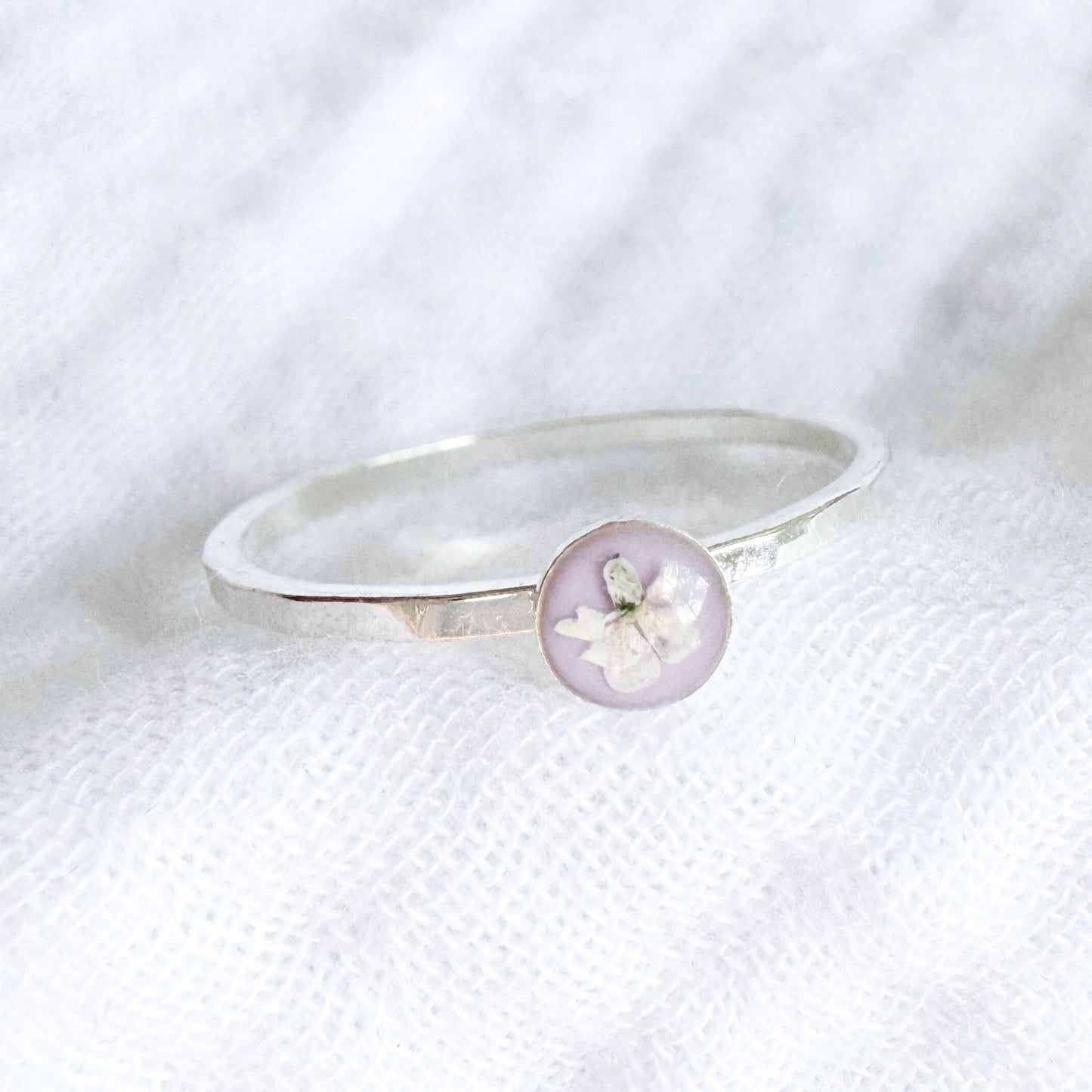 Cecilia Pressed Flower Ring | Silver
