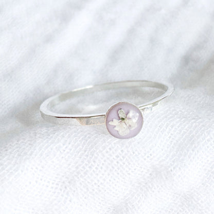 Cecilia Pressed Flower Ring | Silver