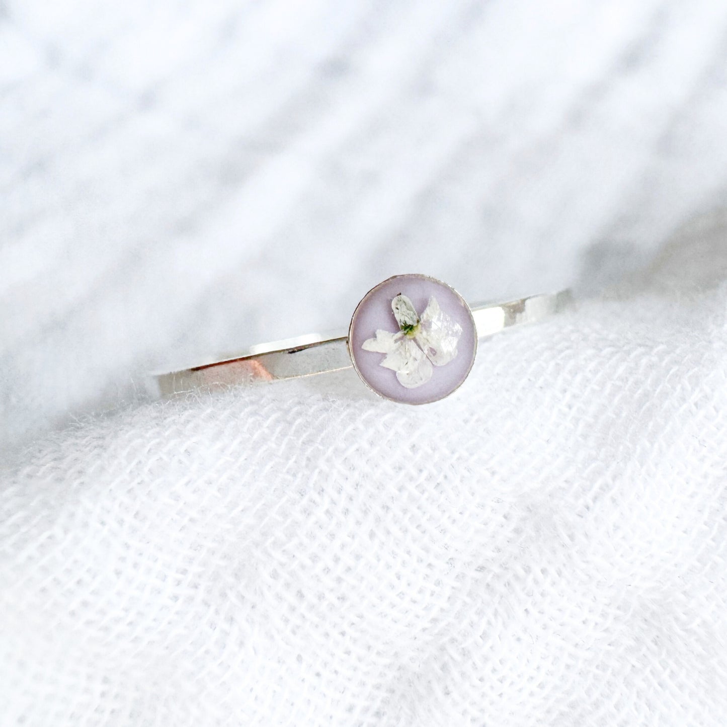 Cecilia Pressed Flower Ring | Silver