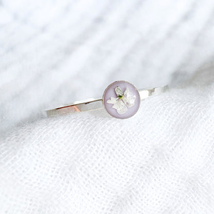 Cecilia Pressed Flower Ring | Silver
