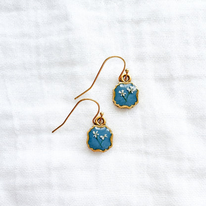 Chantelle Pressed Flower Drop Earrings | Gold