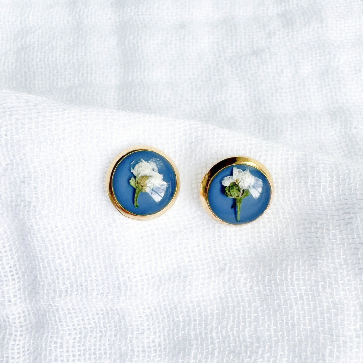 Maxine Pressed Flower Earrings | Gold
