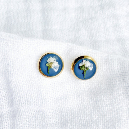 Maxine Pressed Flower Earrings | Gold