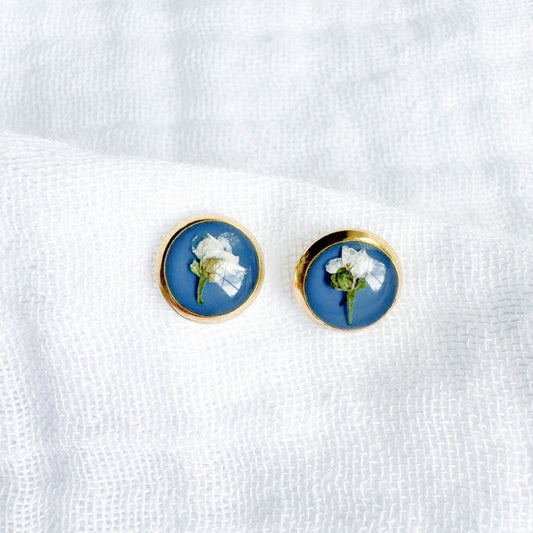 Maxine Pressed Flower Earrings | Gold