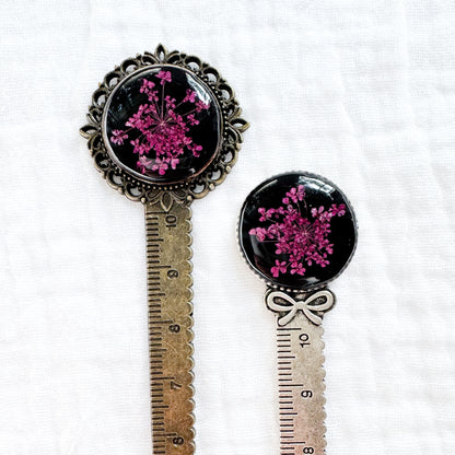 Charlotte Pressed Flower Bookmark | Silver or Bronze