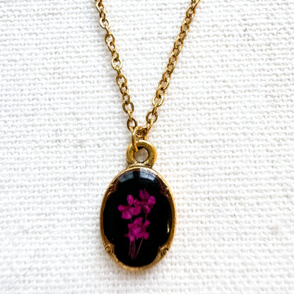 Charlotte Pressed Flower Necklace | Gold