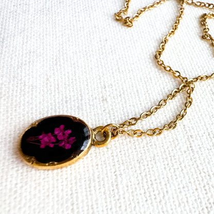 Charlotte Pressed Flower Necklace | Gold
