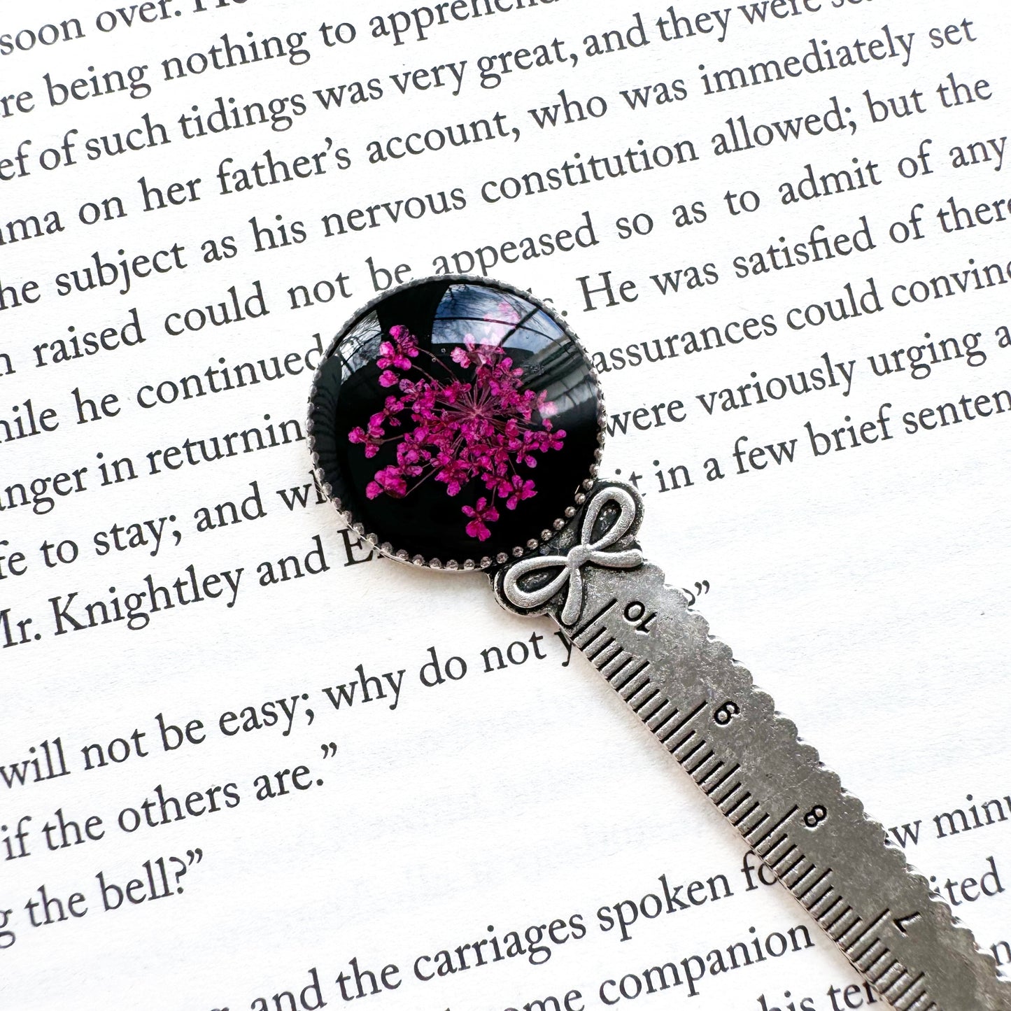 Charlotte Pressed Flower Bookmark | Silver or Bronze