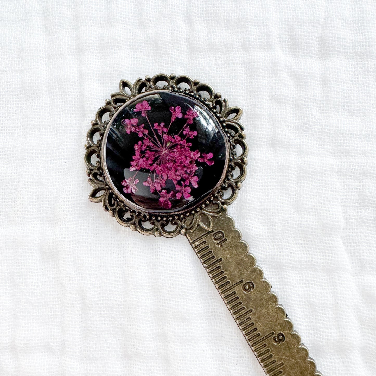 Charlotte Pressed Flower Bookmark | Silver or Bronze
