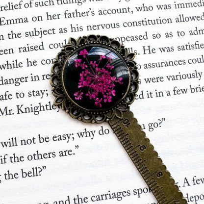 Charlotte Pressed Flower Bookmark | Silver or Bronze