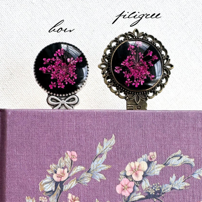 Charlotte Pressed Flower Bookmark | Silver or Bronze