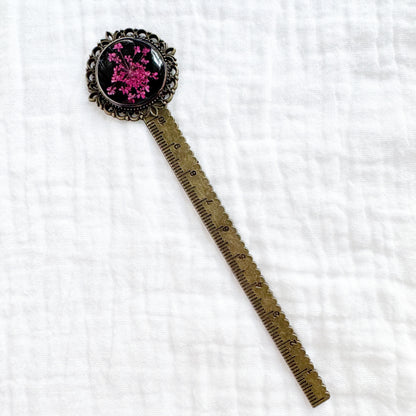 Charlotte Pressed Flower Bookmark | Silver or Bronze