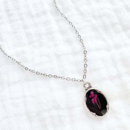 Charlotte Pressed Flower Necklace | Silver