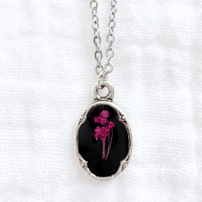 Charlotte Pressed Flower Necklace | Silver