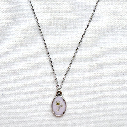 Chelsea Pressed Flower Necklace | Silver
