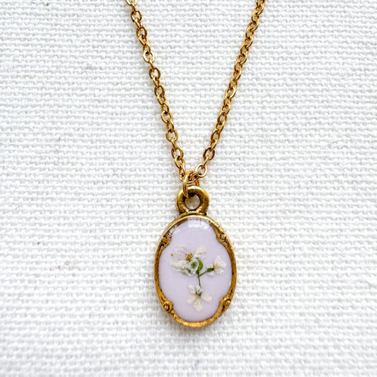 Chelsea Pressed Flower Necklace | Gold