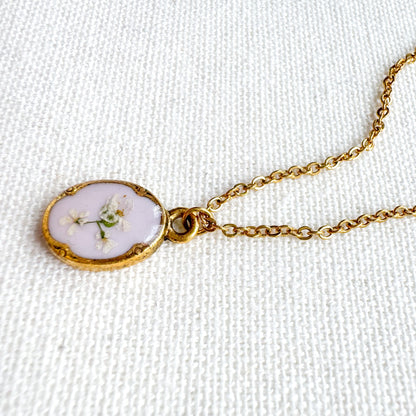Chelsea Pressed Flower Necklace | Gold