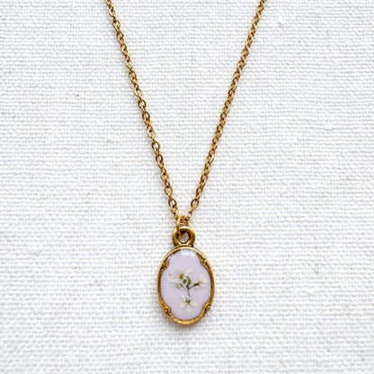 Chelsea Pressed Flower Necklace | Gold