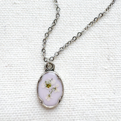 Chelsea Pressed Flower Necklace | Silver