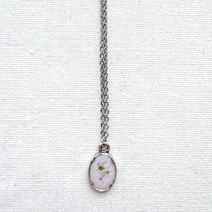 Chelsea Pressed Flower Necklace | Silver
