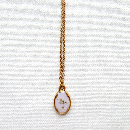 Chelsea Pressed Flower Necklace | Gold