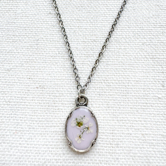 Chelsea Pressed Flower Necklace | Silver