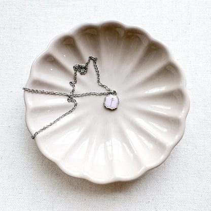 Clara Pressed Flower Necklace | Silver