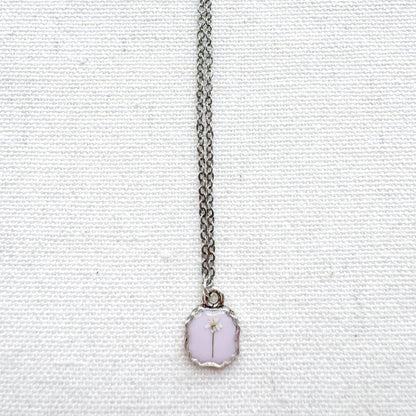 Clara Pressed Flower Necklace | Silver