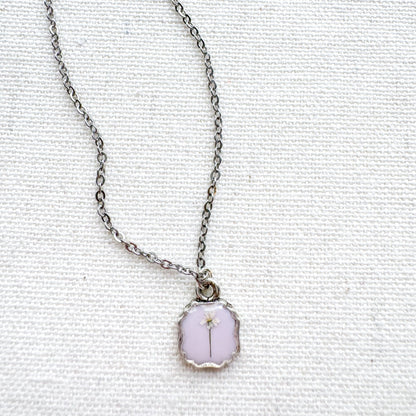 Clara Pressed Flower Necklace | Silver