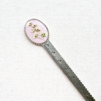 Clara Pressed Flower Bookmark | Silver