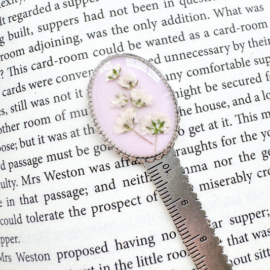 Clara Pressed Flower Bookmark | Silver