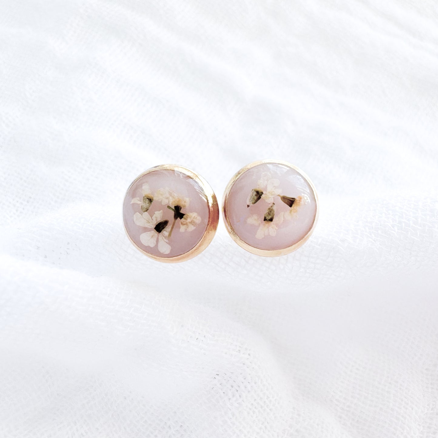 Claudia Pressed Flower Earrings | Gold