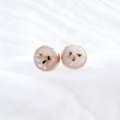 Claudia Pressed Flower Earrings | Gold