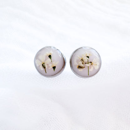 Bonnie Pressed Flower Earrings | Silver