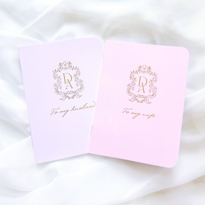Wedding Vow Books | Custom Ornate Crest