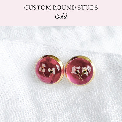 *Custom* Pressed Flower Earrings | Gold