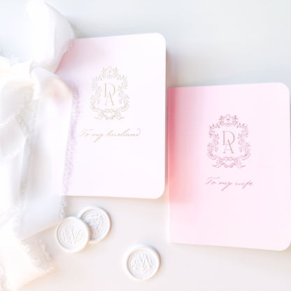 Wedding Vow Books | Custom Ornate Crest