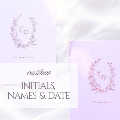 Wedding Vow Books | Custom Laurel Wreath
