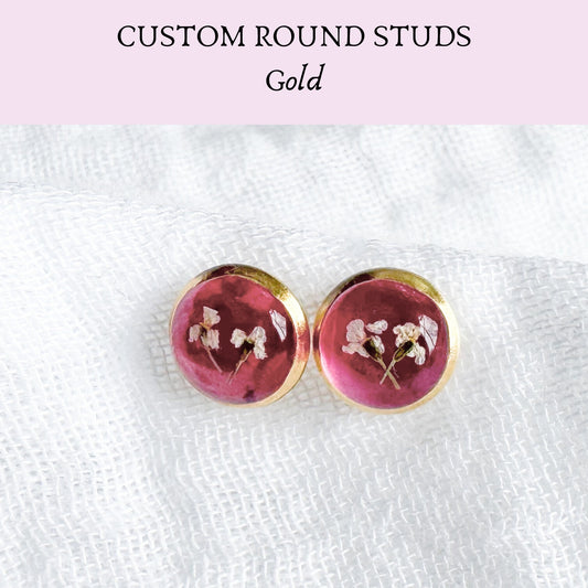 *Custom* Pressed Flower Earrings | Gold