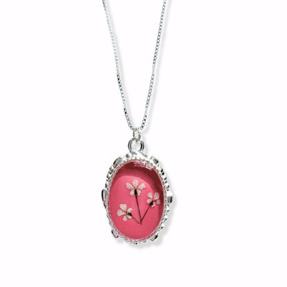 *Custom* Denise Ornate Pressed Flower Necklace | Sterling Silver