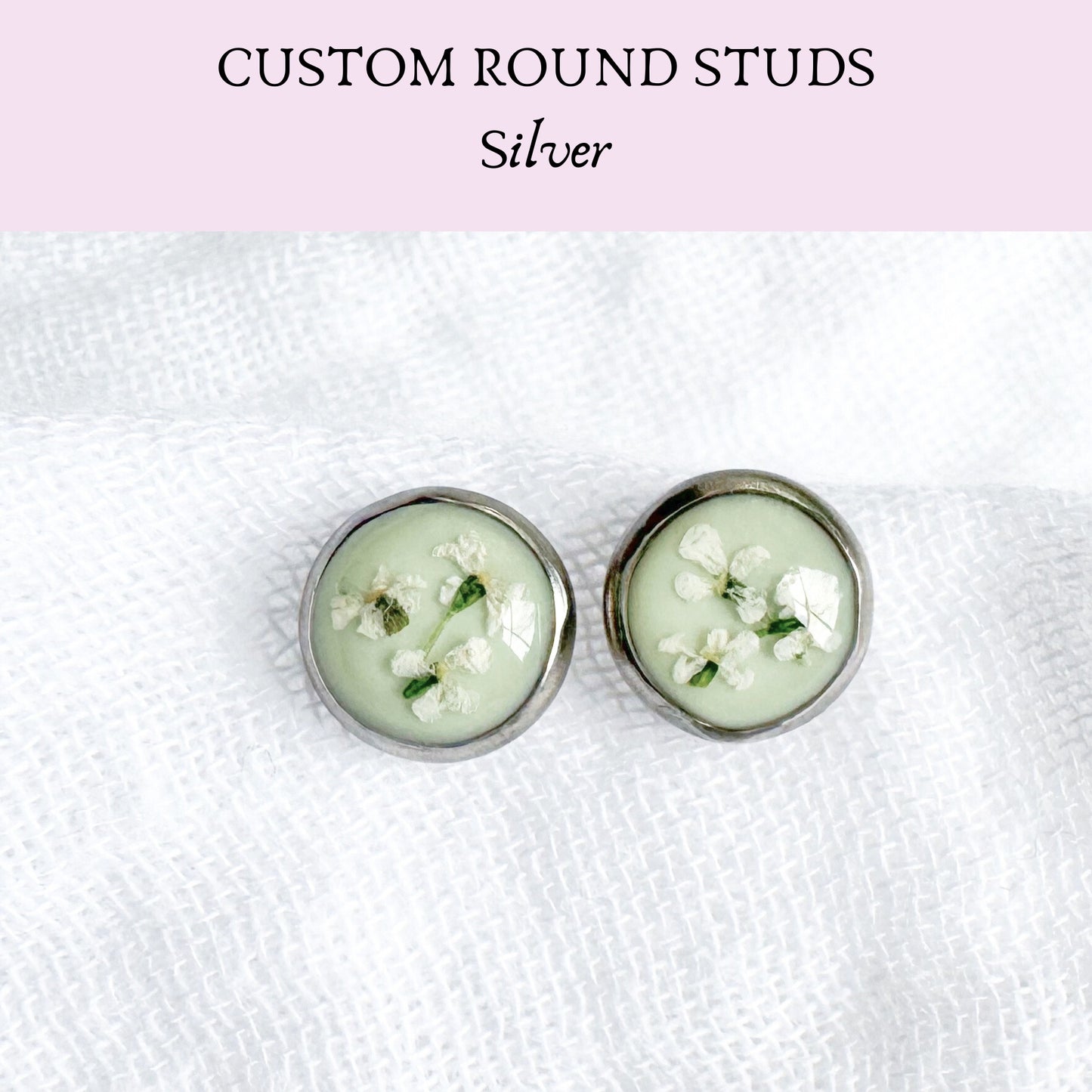 *Custom* Pressed Flower Earrings | Silver