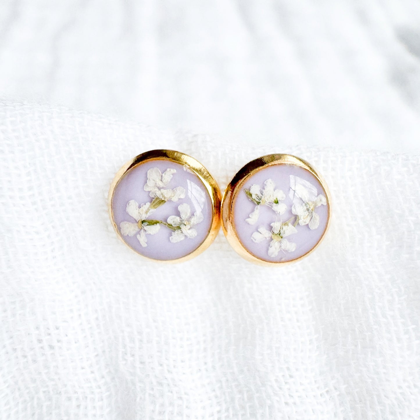 Daphne Pressed Flower Earrings | Gold