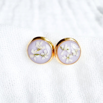 Daphne Pressed Flower Earrings | Gold