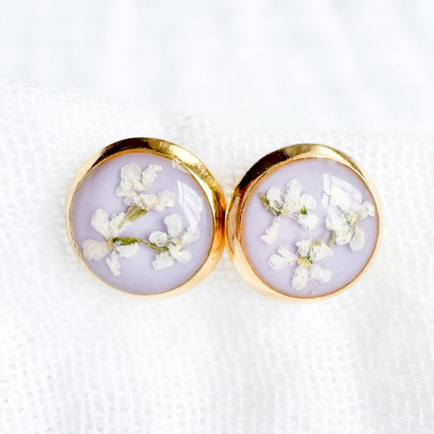 Daphne Pressed Flower Earrings | Gold