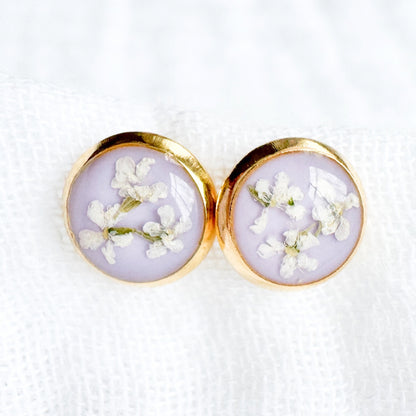 Daphne Pressed Flower Earrings | Gold