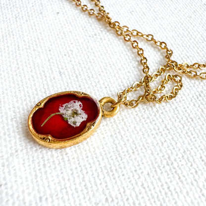 Denise Pressed Flower Necklace | Gold