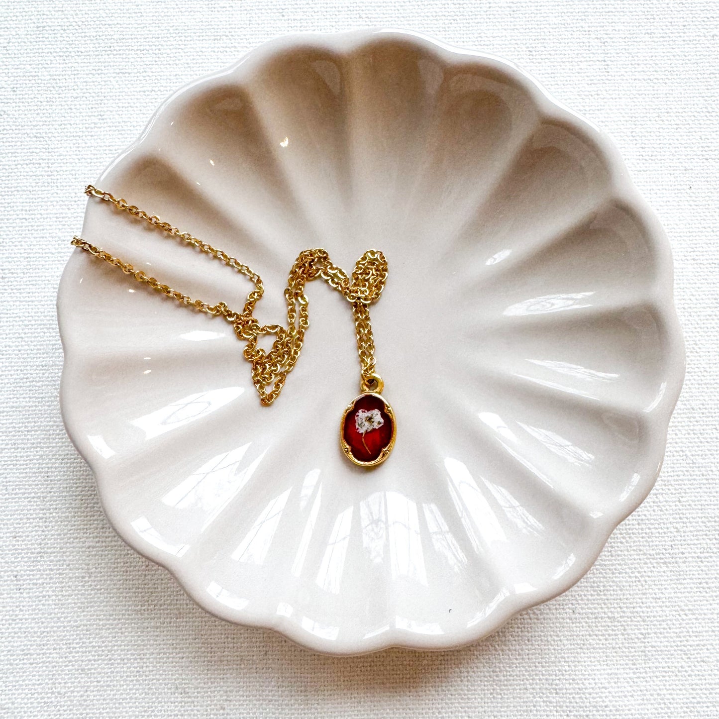 Denise Pressed Flower Necklace | Gold