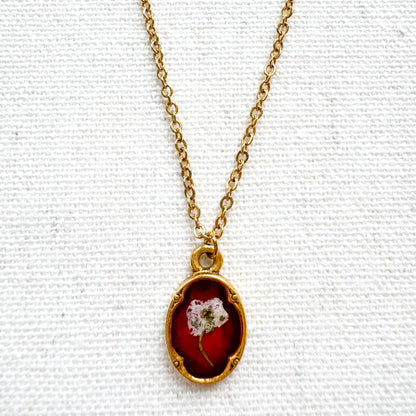 Denise Pressed Flower Necklace | Gold